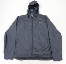 Nike Jacke Herren Gr. XL Windbreaker Regen Laufanorak Running Kurzmantel Schwarz