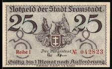 Notgeld Fraustadt, 25 Pfennig
