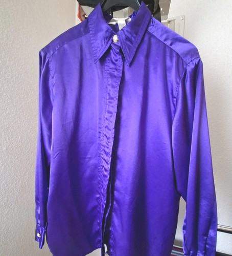 Lila satin bluse - , 42