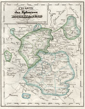 Rochlitz U. Penig Umgebung Original Lithografie Landkarte Lüdicke 1830