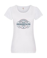 Geprüft und sicher: Mediengestalter | Medien Damen Shirt Weiß