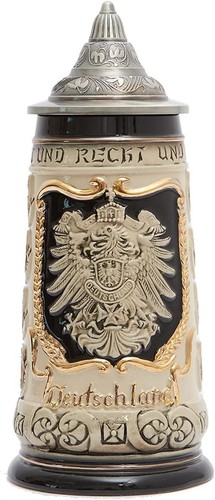 Bierkrug mit zinndeckel - bierkrug,