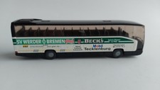  WIKING 1/87 - MB O 404 RHD Reisebus - SV Werder Bremen - in schwarz/weiß 