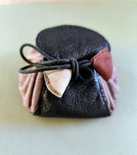 Geldkatze/Dukatenbeutel aus weichem Leder Handarbeit Mittelaltermarkt,  9,5x10cm