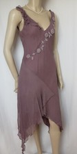 Seidenkleid lila perlen - 38,