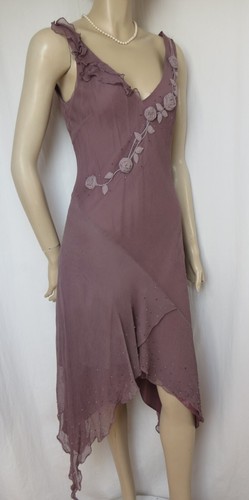 Seidenkleid lila perlen - lila,