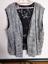 Seidenweste Gr XL, gefüttert mit Wollvlies, beidseitig tragbar, handbemalte Seid