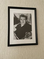 James Dean Gerahmtes Bild Retro mit Holzrahmen Schwarz Weiß Fotografie 50 X 40