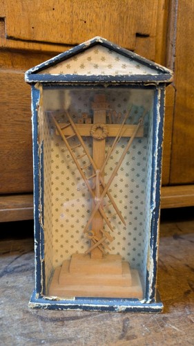 Antik gehäuse kreuzigung - kreuzigung, holz
