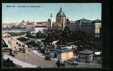 Ansichtskarte Wien, Strassenbahn am Karlsplatz mit Karlskirche 