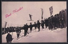 Ansichtskarte Zuschauer beim Skisprung 