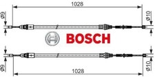 BOSCH 1987482423 Seilzug für Feststellbremse Handbremsseil Bremsseil für Smart 