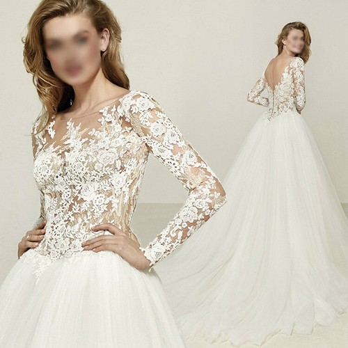 Langarm top brautkleid - langarm,