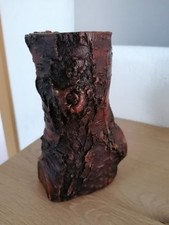 Wachskunst Kerze, Wachskerze Motiv Baumstamm , 19 cm, 1238g braun 