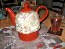 Teekanne mit Stövchen Jameson & Tailor Thema Weltkarte