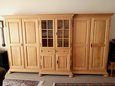 Wohnzimmerschrank Eiche massiv - gelaugt und gewachst (340x195x55cm)