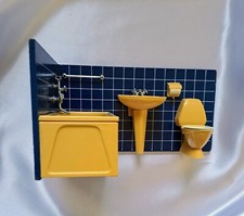 Lundby Puppenhaus Möbel Badezimmer Badewanne Toilette Waschbecken Bad Vintage