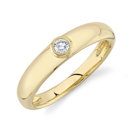 Bezel set diamantring 14k - set,