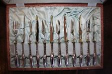 Obst Dessert Besteck 800 Silber Silver Argent 6 Personen 12-teilig Fruit Cutlery