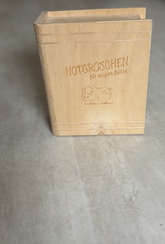Spardose holz buch optik - spardose,