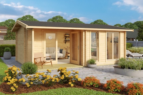 Gartenhaus holz 44mm brighton - gartenhaus,