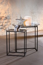 Edles Designer Tisch-Set ROYAL Aluminium rough und Stahl im Tablett-Design