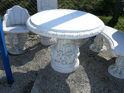 Runder gartentisch steintisch - gartentisch,