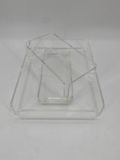 * 3 TEILE PLEXIGLAS BÜRO ABLAGE A4 SCHREIBTISCH UTENSILO VINTAGE 70ER