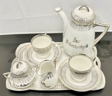 Edles Porzellan Silberhochzeit Gold Silber hoch Weiß