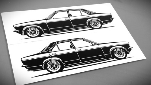 Opel kadett limo - opel, aufkleber