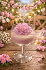 Kerze Rose Im Weinglas