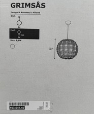 Ikea Grimsas Hängeleuchte Leuchte 55 cm Lampe weiß 604.168.31 Neu