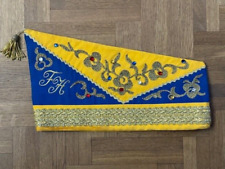 Köln Blau Gelb  Krätzchen Narrenkappe Seidenmütze Karneval Gr.59 (202)