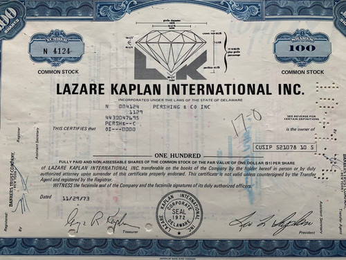 Lazare kaplan usa aktie - usa,