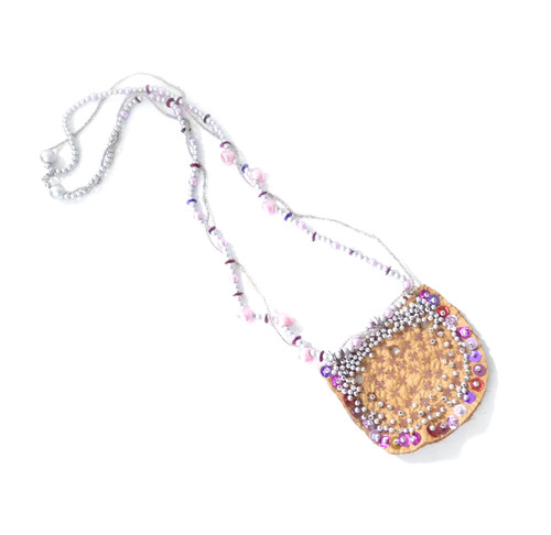 Boho leder designer - leder, kette