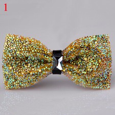 Herren Glitzer Kristall Strass Fliegen Krawatte Hochzeit Bankett Party Formal