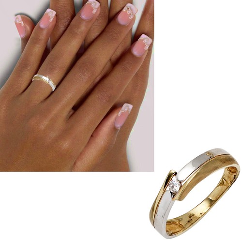 Neu damen ring bicolor 333 - damen,