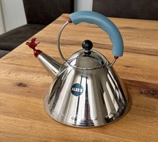 Alessi  Wasserkessel, Edelstahl, Wasserkocher mit Vogelpfeife, Made in Italy 