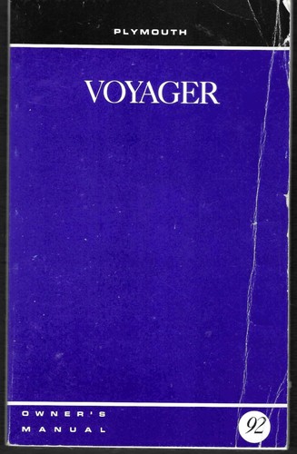 Plymouth voyager manual - voyager,