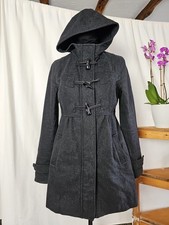 Wollmantel Gr 36 H&M schwarz (S+34) Taschen Knebelnöpfe tailliert Reißverschluss