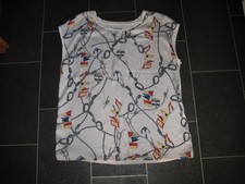 Bluse, Oberteil, M/L, Satin, Viskose, Tunika, Ärmellos, Maritim, Chic, Anker