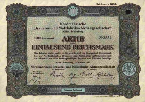 Nordmährische brauerei 1940 - nordmährische,