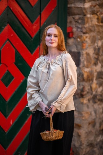 Mittelalterbluse mit spitze - mittelalterbluse,