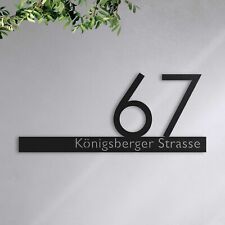 Straßenschild mit Hausnummer - Edelstahl, Anthrazit, Schwarz - Selber gestalten