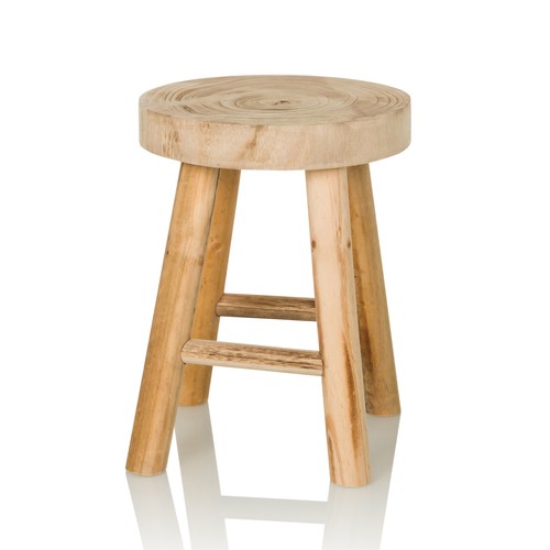 Holzhocker rund massiv holz - rund,