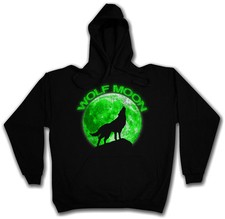 WOLF MOON HOODED SWEATSHIRT HOODIE Wölfe Mond Werwolf The Werwolf Horror Howling