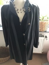 Eleganter Damenmantel / Ledermantel in schwarz (Leder und Wildleder) Gr. 40