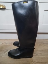 Aigle Coupe Samur schwarze Reitstiefel Gummistiefel Größe 5 UK EU 38 sehr guter Zustand 