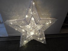 Lumesso großer Stern,LEDs,In-u. Outdoor,60 cm Durchmesser,weiß,Glitzer, Timer