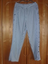 Damen Freizeithose/Schlupfhose mit Gummizug weiß/schwarz gestreift Gr. XL